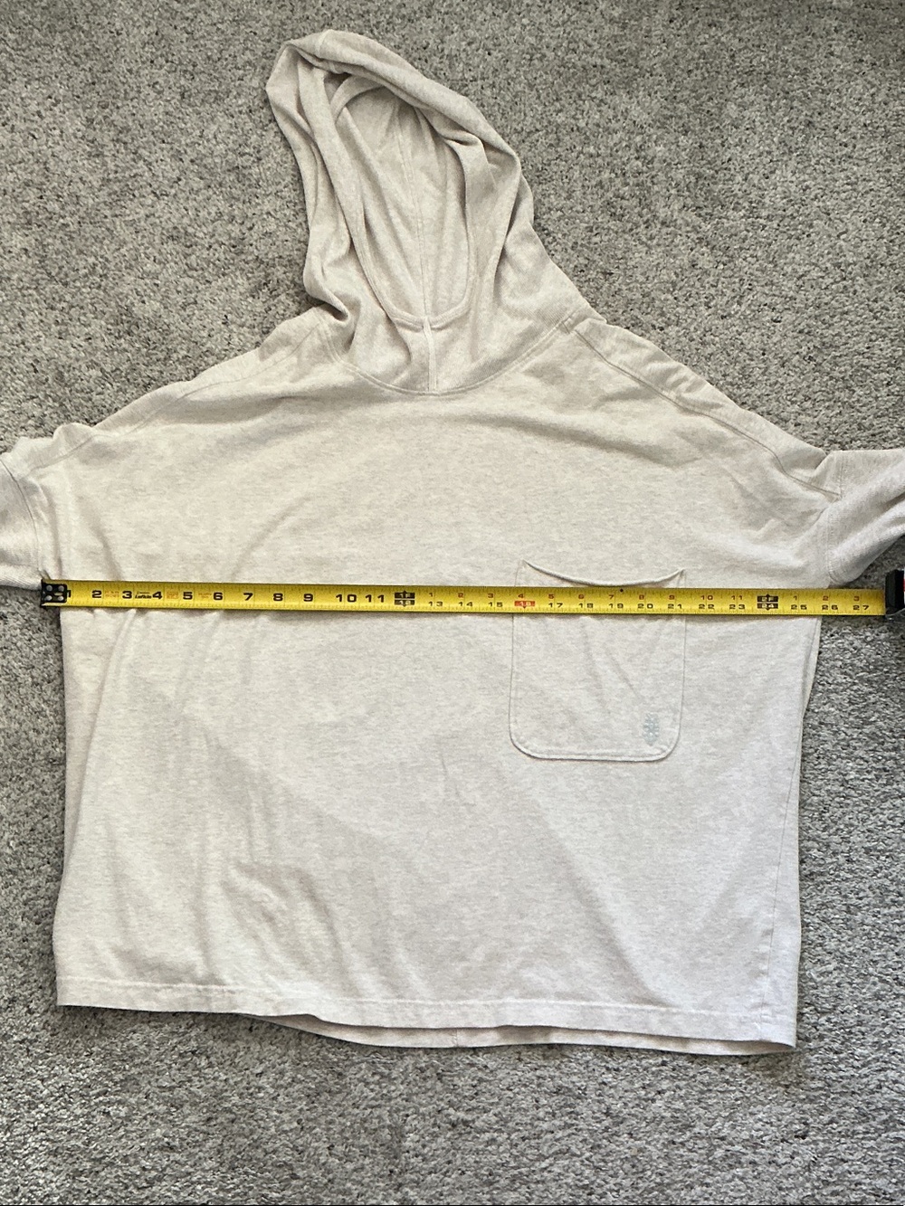 New FP Movement by Free People Hot Shot Hooded Layer Long Sleeve ~ Oatmeal - Picture 6 of 8